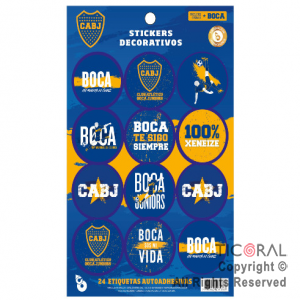 BOCA STICKERS AUTOADHESIVOS X 24 UNIDADES